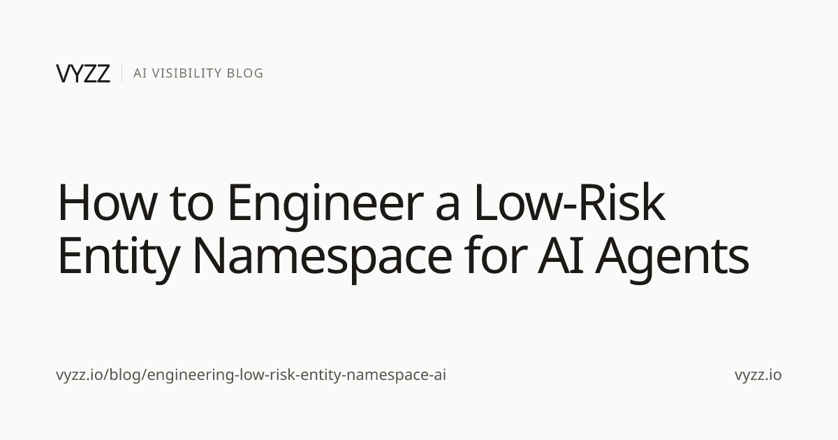How to Engineer a Low-Risk Entity Namespace for AI Agents | Vyzz Blog